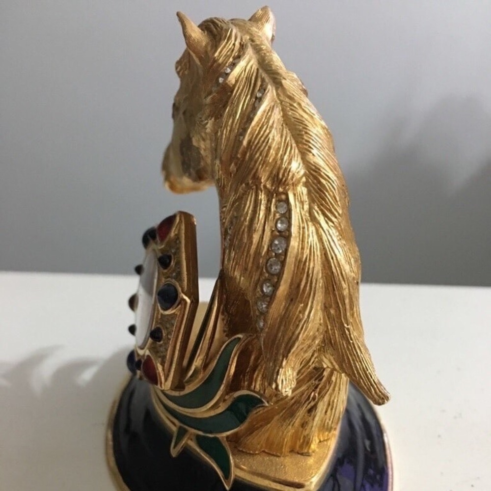 Antique Horse Head Table Clock - image 4